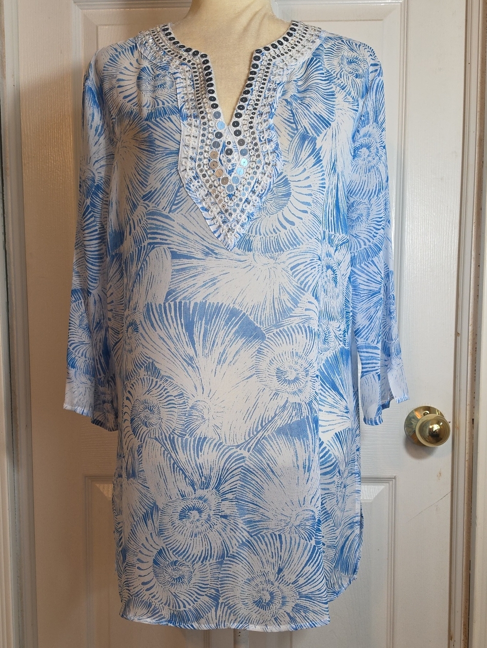 Chico's Embroidered Tunic Blouse
